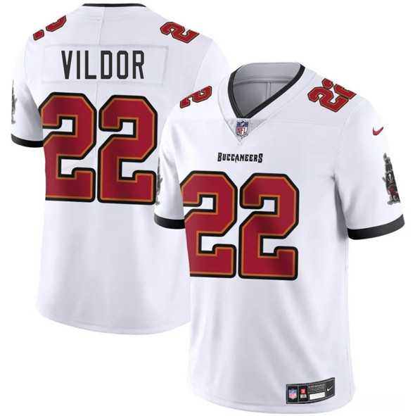 Men & Women & Youth Tampa Bay Buccaneers #22 Kindle Vildor White 2025 Vapor Limited Stitched Jersey->tampa bay buccaneers->NFL Jersey